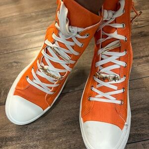 Orange High-Top Sneakers